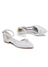 Leisure Pointy Pearl Buckle Bridal Shoes
