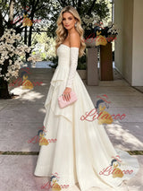 Ivory Long Sleeve Off the Shoulder Prom Dress