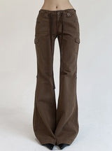 Button Tooling Bell Bottoms Trousers Pant