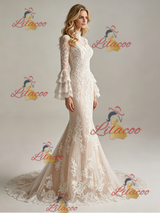 Long Sleeve Lace Mermaid Wedding Dress