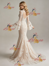 Long Sleeve Lace Mermaid Wedding Dress