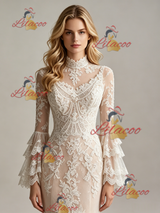 Long Sleeve Lace Mermaid Wedding Dress