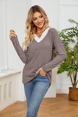 Round Neck Loose Casual Long Sleeve T-shirt