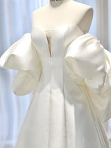 White Satin Sweetheart Wedding Dress