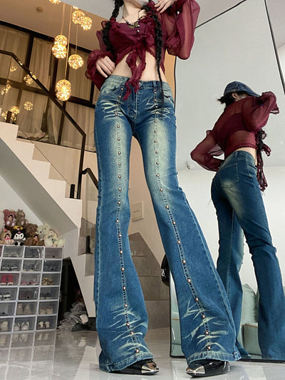 Retro Rivet Stitching Jeans