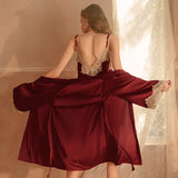 Sexy Satin Lace Pajamas Set