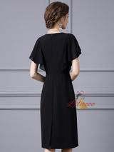 Black V-neck Crystal Mother Of The Bride Dress