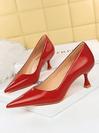 Women's Glossy Patent Leather Shoes