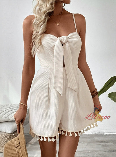 Women Straps Knot Jumpsuit