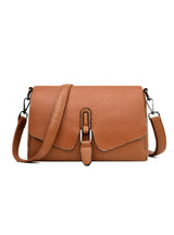 Small Square Bag Soft Leather Buckle Shoulder Crossbody Bag