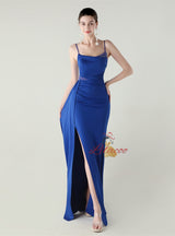 Mermaid Spaghetti Straps Split Beading Prom Dress