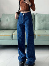 Retro Loose Straight High Waist Jeans