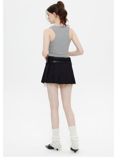 Short Vest U-shaped Sleeveless T-shirt