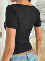 Sexy Slim Print Short Sleeve T-shirt