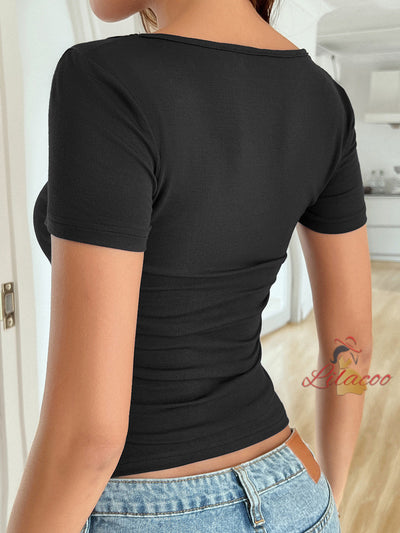 Sexy Slim Print Short Sleeve T-shirt