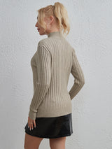 Fashion Pure Color Casual Sweater