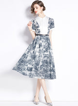 Printed Mosaic Ink Print Big Swing Dress
