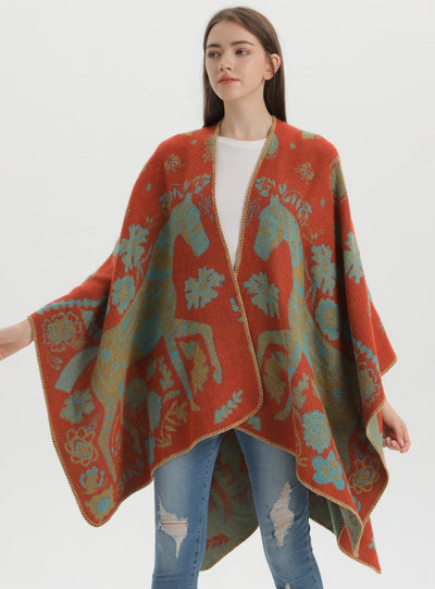 Women Knitted Split Cloak