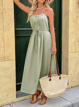 Women Sleeveless Loose Suspender Dress