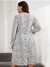 V-neck Long Sleeve Loose Dress