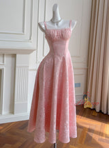 Pink Sleeveless Suspender Dress