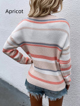 Round Neck Striped Pullover Sweater