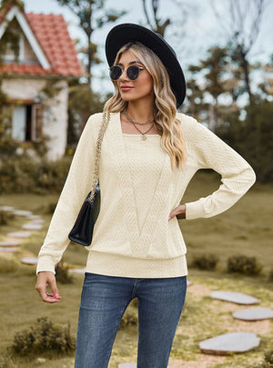 Solid Color Loose Long Sleeve T-shirt