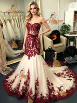 Ivory Tulle Strapless Appliques Prom Dress