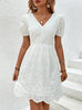 V-neck Bubble Sleeve Backless Dress