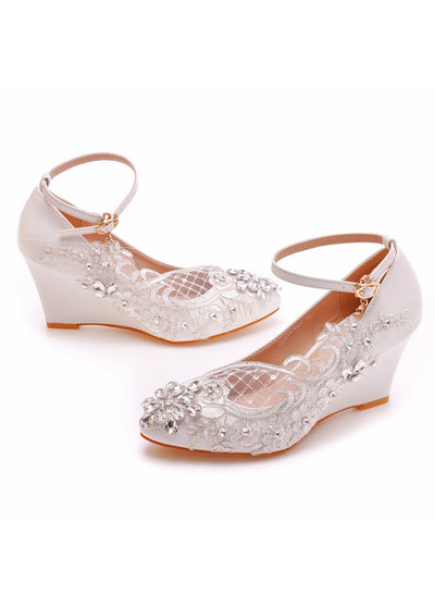 Pointed Wedge Heels Wedding Shoes