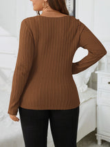 Slim Knit Long Sleeve T-shirt