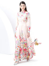 Retro Long Print Dress Two-piece Suit