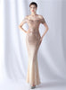 Mermaid Sequins Off the Shoulder Beading Prom Dress