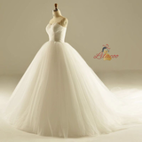 Vintage White Tulle Sweetheart Pleats Wedding Dress