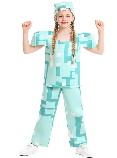 Children's Minecraft Game Playing on Halloween