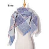 Triangular Large Plaid Bristle Scarf