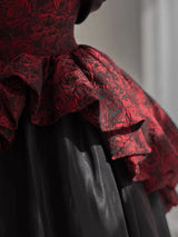 Print Off the Shoulder Tulle Prom Dress