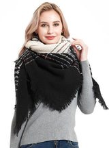 Gradual Plaid Square Scarf Ladies Shawl