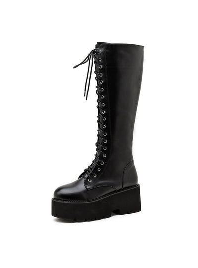 Retro Thick Bottom Side Zipper Slim Martin Boots