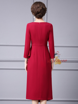 Long Sleeve Sequins Split Mother Of The Bride Dress
