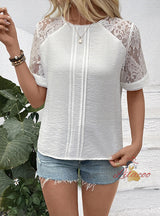 Women Casual Lace White Shirt