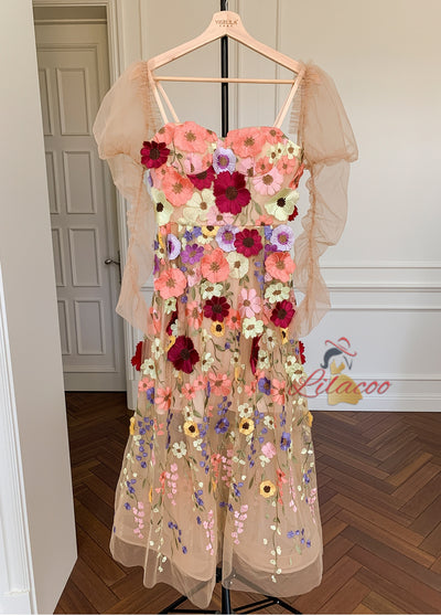 Long-sleeved Evening Dress with Detachable Sleeve