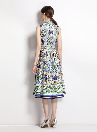 Sleeveless Slim Waist Hepburn Dress