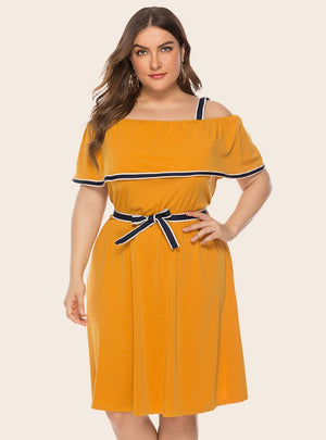 Off the Shoulder Short Sleeve Sling Dress