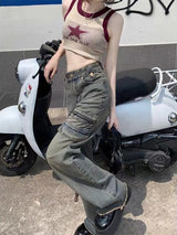 Retro High Waist Straight Slim Loose Pants