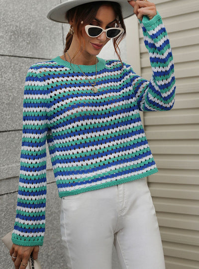 Women Striped Pullover Sweater