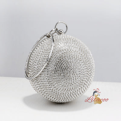 Diamond-encrusted Dinner Bag Small Round Bag