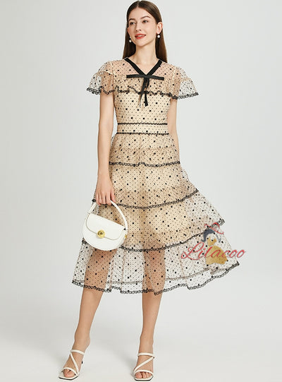 Silm Waist Tiers Cake Dress