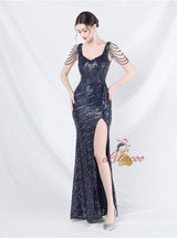 Mermaid Seuqins Straps Beading Prom Dress