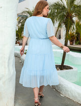 Solid Color Leisure Holiday Chiffon Dress